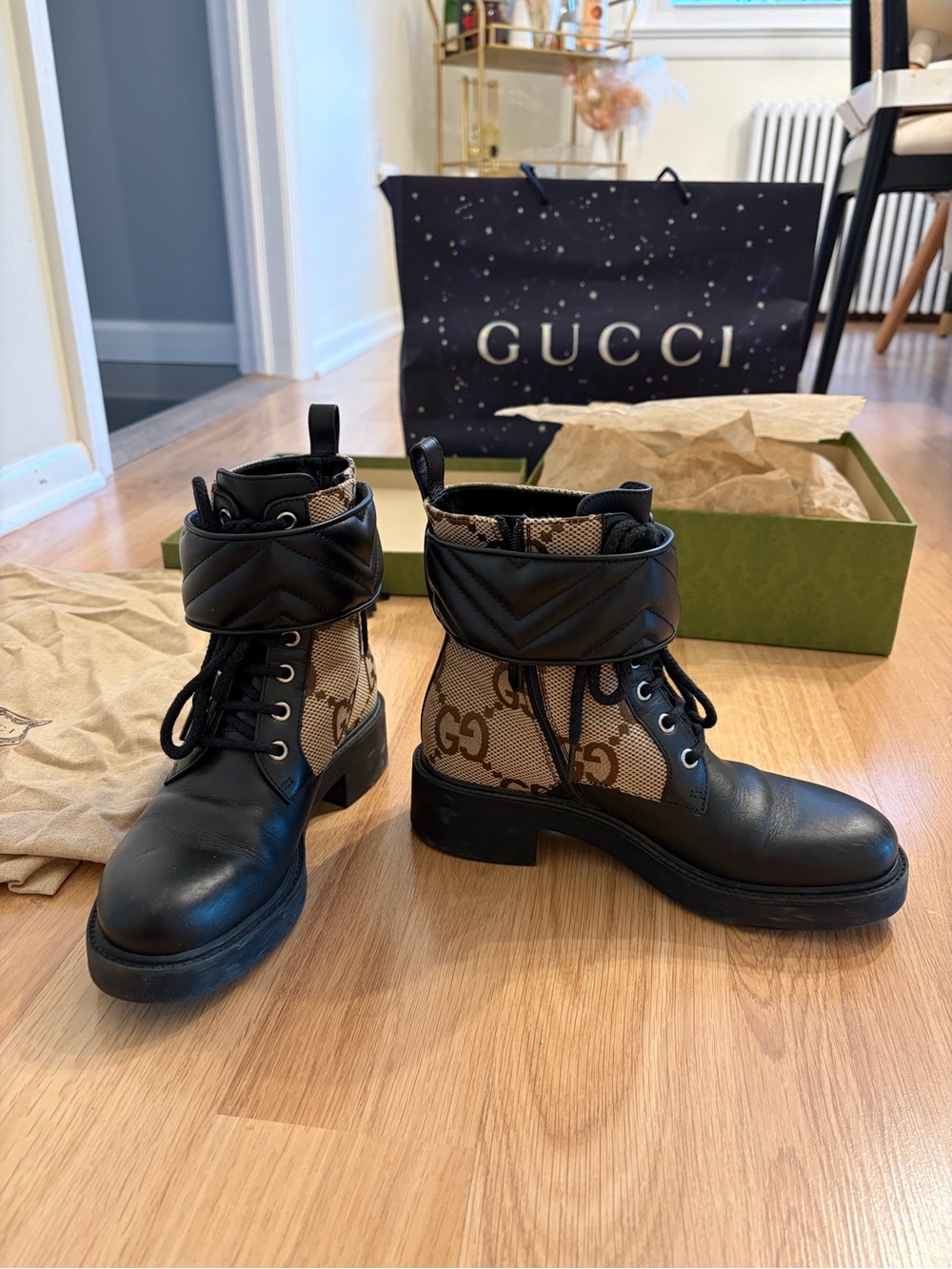 Gucci Marmont Lace Up Women’s Boots - Picture 8 of 12